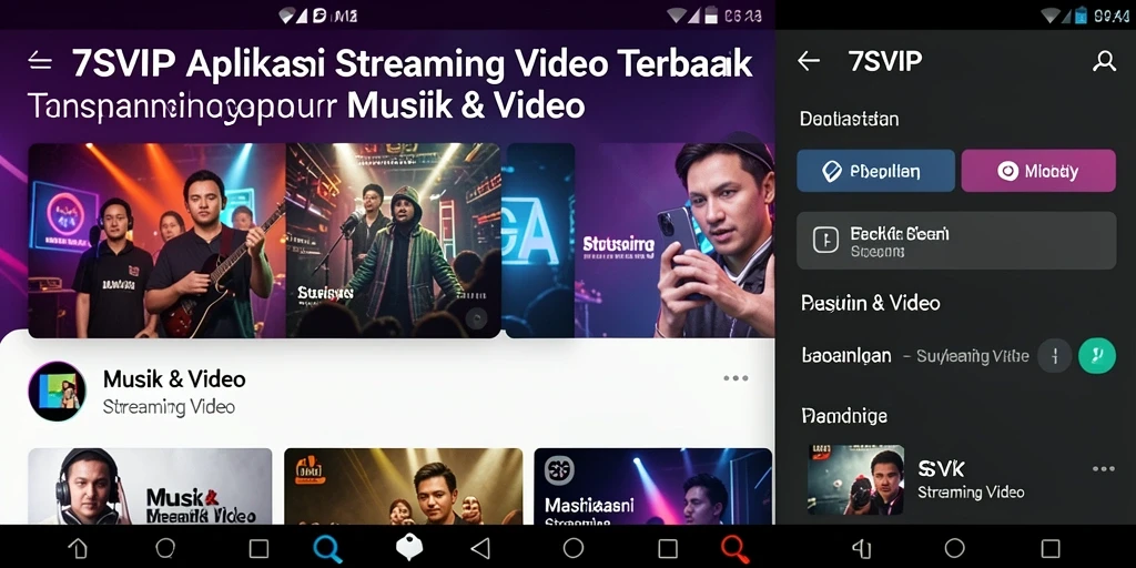Antarmuka aplikasi 7SVIP untuk streaming video yang intuitif.