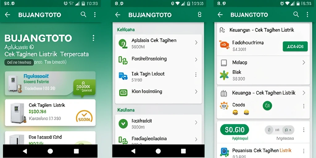 Antarmuka BUJANGTOTO menampilkan informasi tagihan listrik dengan jelas.