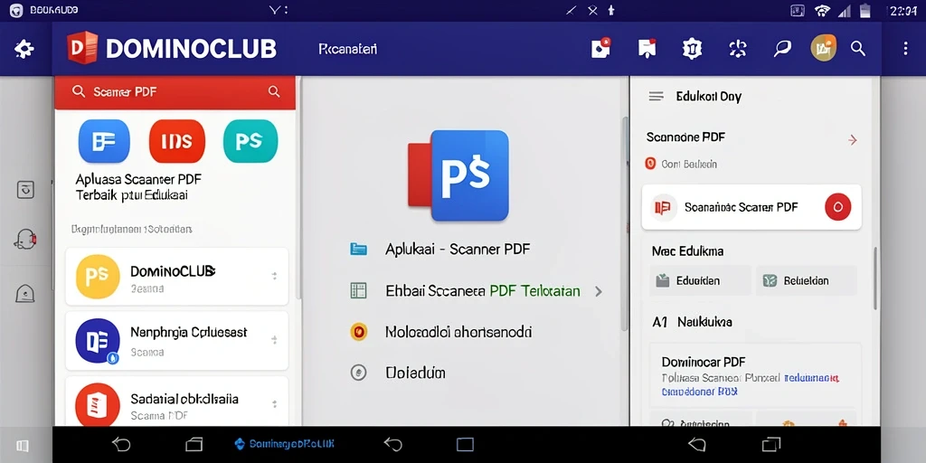 Screenshot antarmuka aplikasi DOMINOCLUB untuk Scanner PDF.