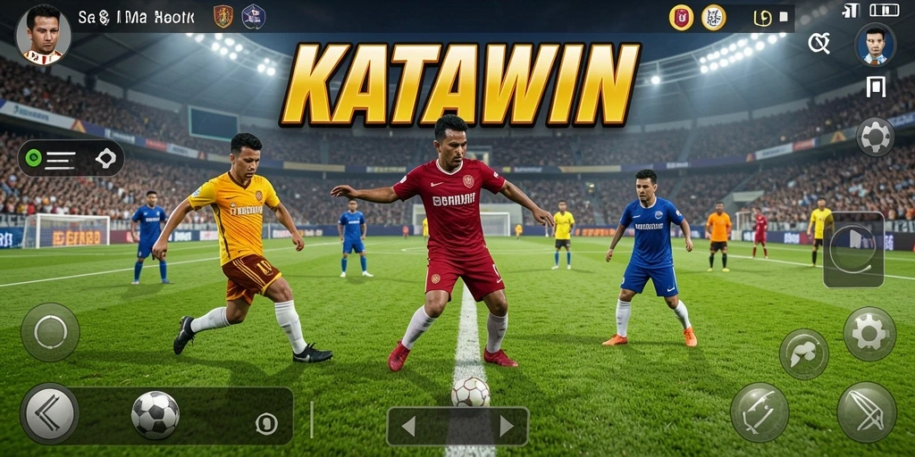 Antarmuka KATAWIN yang intuitif dan menarik saat bermain Sepak Bola.